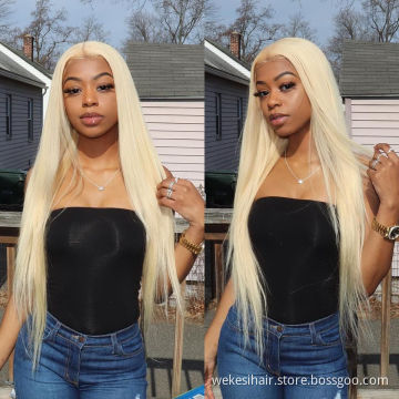 Wholesale 613 HD Front Lace Wig Human Hair,Platinum Blonde 613 transparent Lace Frontal Wig,13x4 13x6 613 Virgin Lace Front Wig